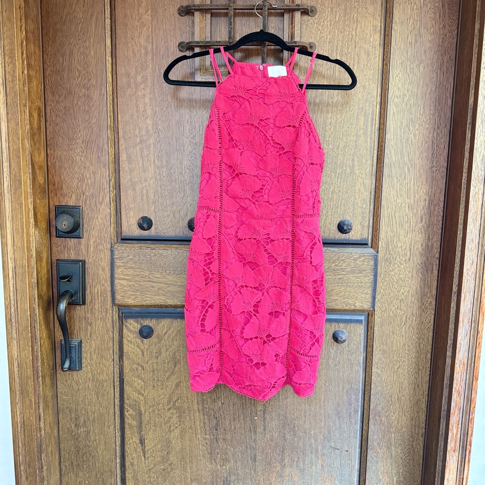 Greylin Pink Lace Dress Size S